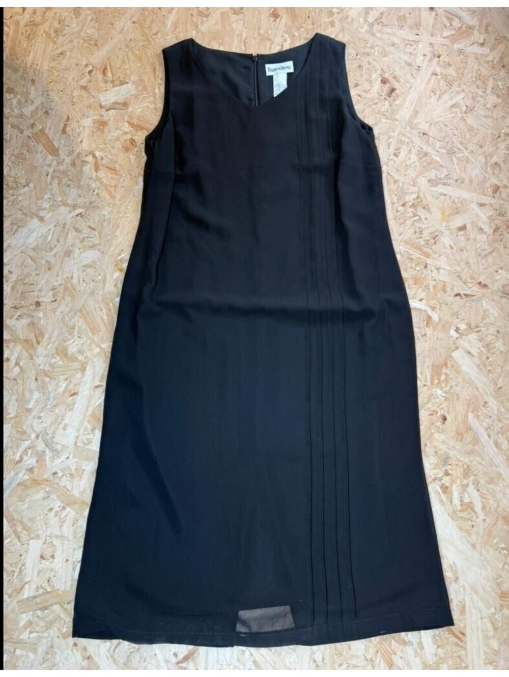 Danny & Nicole Dress Womens Plus 20W Black Sleeveless Pleated Sheath Midi